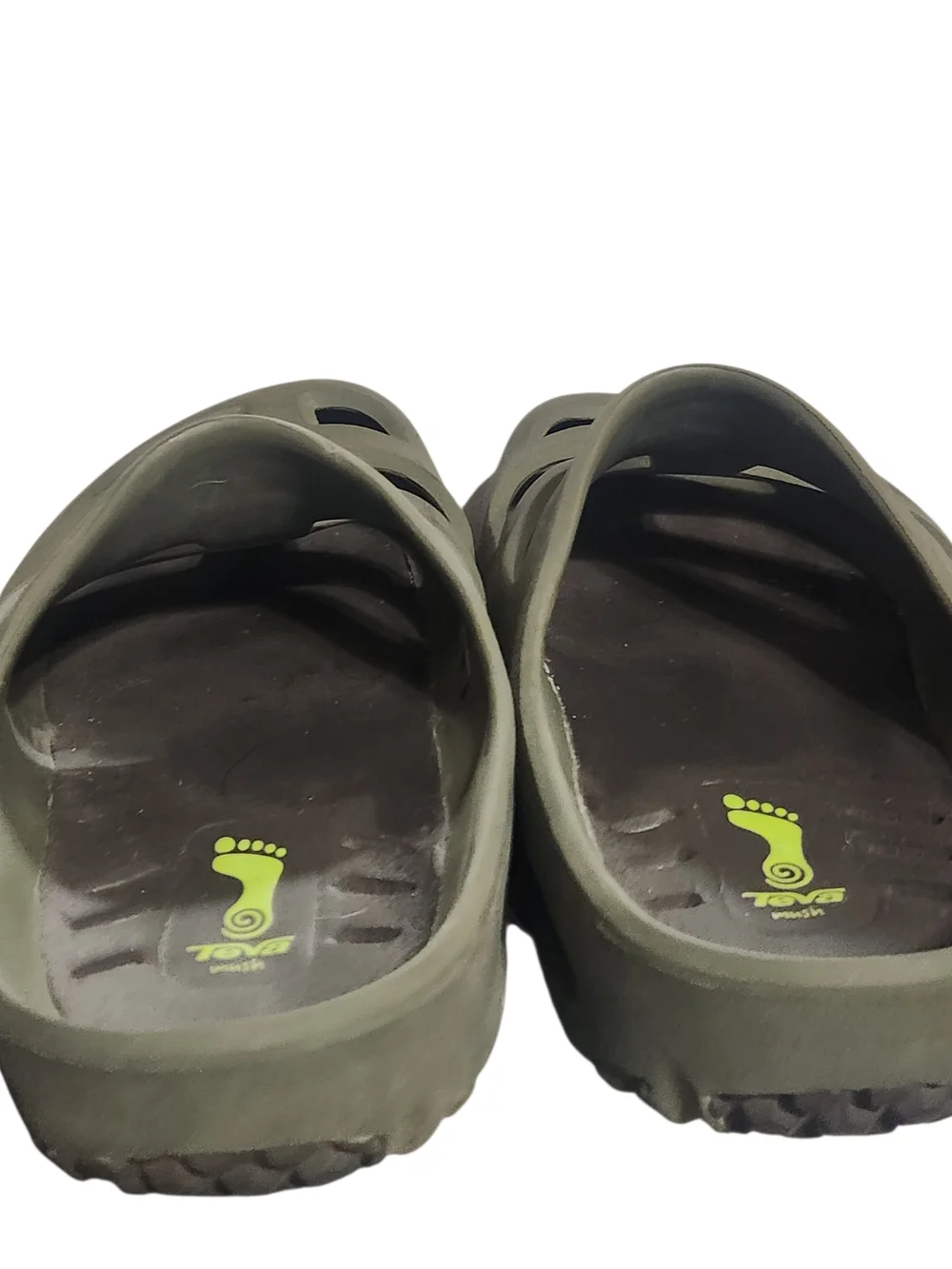 Teva Green Sandals Clogs Rubber Mens Size 12 Slip On Slide Waterproof Shoes
